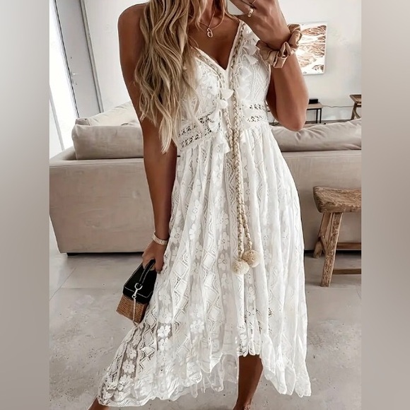 Boho lace fringe detail dress - Picture 5 of 5